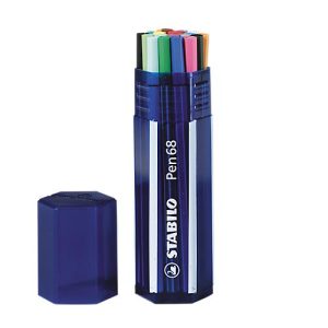 STABILO® Fasermaler Pen 68 in Kunsstoffbox, 20 Farben sortiert STABILO® Fasermaler Pen 68 in Kunsstoffbox, 20 Farben sortiert
