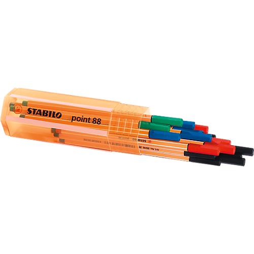 STABILO® Fineliner Point 88, Strichstärke 0,4 mm, farbsortiert in der Office Box mit 20 Stück