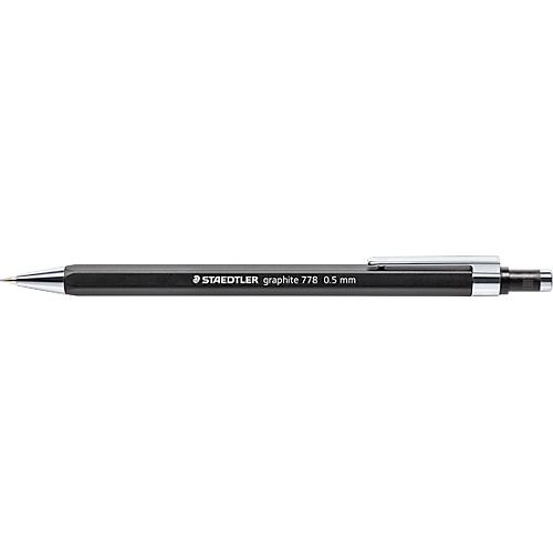 STAEDTLER Druckbleistift graphit, Sechskant-Griffzone, Radierer, HB, 0,5 mm, schwarz