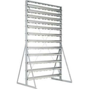 Ständerregal, 2-seitig bestückbar, 13 Reihen, ohne Sichtlagerkästen, B 1145 x T 800 x H 1950 mm, Stahl, grau Ständerregal, 2-seitig bestückbar, 13 Reihen, ohne Sichtlagerkästen, B 1145 x T 800 x H 1950 mm, Stahl, grau