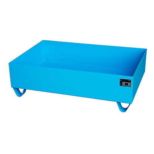 Stahl-Auffangwanne ohne Gitterrost, 1200 x 800 mm, blau RAL 5012