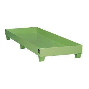 Stahl-Auffangwanne ohne Gitterrost, 2400 x 800 mm, grün RAL 6011 Stahl-Auffangwanne ohne Gitterrost, 2400 x 800 mm, grün RAL 6011