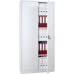 Stahlschrank, 4 Fachböden, 5 OH, H 1950 x B 920 x T 420 mm, lichtgrau/lichtgrau Stahlschrank, 4 Fachböden, 5 OH, H 1950 x B 920 x T 420 mm, lichtgrau/lichtgrau