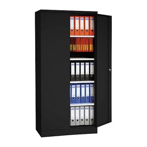 Stahlschrank, 4 Fachböden, 5 OH, H 1950 x B 920 x T 600 mm, schwarz/schwarz Stahlschrank, 4 Fachböden, 5 OH, H 1950 x B 920 x T 600 mm, schwarz/schwarz