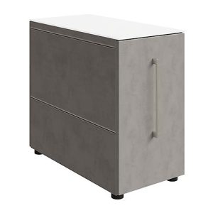 Standcontainer SOLUS PLAY, mit Utensilienauszug, Schublade, Ansatz links, Tiefe 400 mm, Ceramic grey Standcontainer SOLUS PLAY, mit Utensilienauszug, Schublade, Ansatz links, Tiefe 400 mm, Ceramic grey