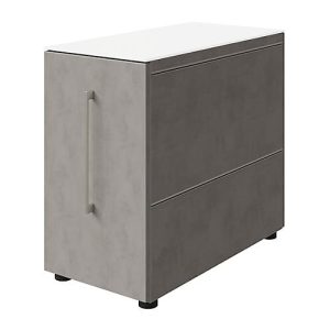 Standcontainer SOLUS PLAY, mit Utensilienauszug, Schublade, Ansatz rechts, Tiefe 400 mm, Ceramic grey Standcontainer SOLUS PLAY, mit Utensilienauszug, Schublade, Ansatz rechts, Tiefe 400 mm, Ceramic grey