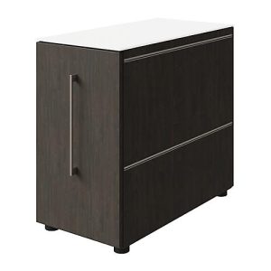 Standcontainer SOLUS PLAY, mit Utensilienauszug, Schublade, Ansatz rechts, Tiefe 400 mm, Mooreiche Standcontainer SOLUS PLAY, mit Utensilienauszug, Schublade, Ansatz rechts, Tiefe 400 mm, Mooreiche