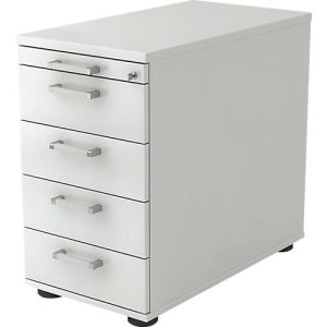 Standcontainer TARVIS, 1 Utensilienauszug, abschließbar, 4 Schübe, B 428 x T 800 x H 720-760 mm, lichtgrau Standcontainer TARVIS, 1 Utensilienauszug, abschließbar, 4 Schübe, B 428 x T 800 x H 720-760 mm, lichtgrau