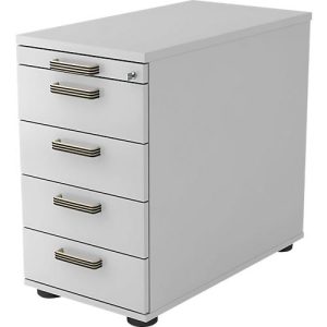 Standcontainer TOPAS LINE, 4 Schübe, 1 Utensilienauszug, abschließbar, B 428 x T 800 x H 720-760 mm, lichtgrau/lichtgrau Standcontainer TOPAS LINE, 4 Schübe, 1 Utensilienauszug, abschließbar, B 428 x T 800 x H 720-760 mm, lichtgrau/lichtgrau