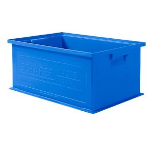 Stapelkasten Serie 14/6-2, aus Polypropylen, mit Griffmulde,, 21 l, blau Stapelkasten Serie 14/6-2, aus Polypropylen, mit Griffmulde,, 21 l, blau