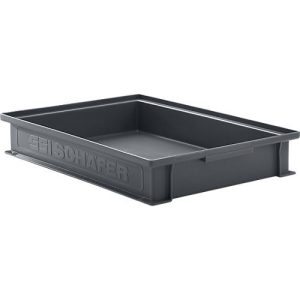 Stapelkasten Serie 14/6-2F, aus PP, ESD-leitfähig, Inhalt 8 L, schwarz