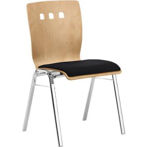 Stapelstuhl 7450, Formsitz, Lordosenstütze, Designerbohrungen, ohne Armlehnen, Bezugsstoff Point/Trevira CS, schwarz Stapelstuhl 7450, Formsitz, Lordosenstütze, Designerbohrungen, ohne Armlehnen, Bezugsstoff Point/Trevira CS, schwarz