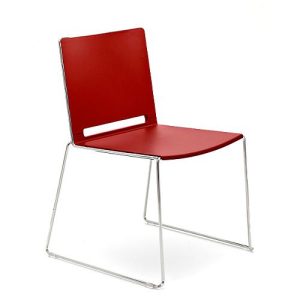 Stapelstuhl ILike, inkl. Kunststoffgleiter, Gestell verchromt, rot, 4 Stück Stapelstuhl ILike, inkl. Kunststoffgleiter, Gestell verchromt, rot, 4 Stück