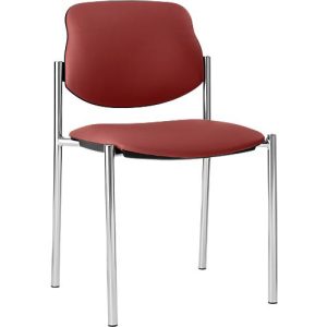 Stapelstuhl Styl, ohne Armlehnen, Lederoptik, chili red, stapelbar bis zu 6 Stück Stapelstuhl Styl, ohne Armlehnen, Lederoptik, chili red, stapelbar bis zu 6 Stück