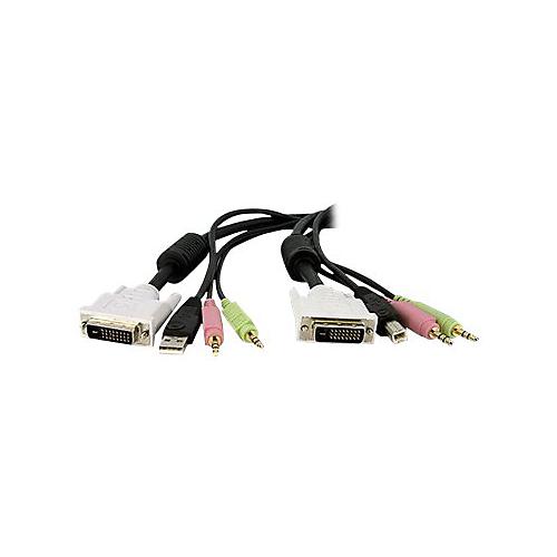 StarTech.com 4,5 m 4-in-1 USB Dual Link DVI-D KVM-Switchkabel mit Audio und Mikrofon - Tastatur- / Video- / Maus- / Audio-Kabel - 4.6 m
