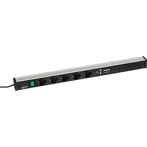 Steckdosenleiste Treston 683/3, 5-fach, 2 x USB-A & 2 x CAT6A, An/Aus-Schalter, 4,5 m langes Kabel, 16 A/250 V, B 683 x T 44 x H 52 mm, Aluminium Steckdosenleiste Treston 683/3, 5-fach, 2 x USB-A & 2 x CAT6A, An/Aus-Schalter, 4,5 m langes Kabel, 16 A/250 V, B 683 x T 44 x H 52 mm, Aluminium