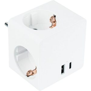 Steckdosenwürfel Good Connections, 3 x Schuko-Buchse, 1 x USB-C mit 20 W, 1 x USB-A mit 18 W, B 66 x T 66 x H 87 mm, weiß Steckdosenwürfel Good Connections, 3 x Schuko-Buchse, 1 x USB-C mit 20 W, 1 x USB-A mit 18 W, B 66 x T 66 x H 87 mm, weiß