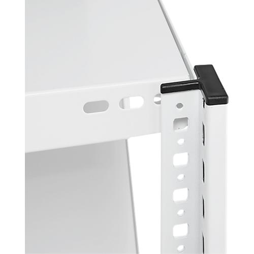 Steckregal ORDO Professional, Grundregal, modular, 5 Fachböden, Fachlast 140 kg, Feldlast 1200 kg, B 1060 x T 835 x H 2000 mm, Stahl, verkehrsweiß RAL 9016
