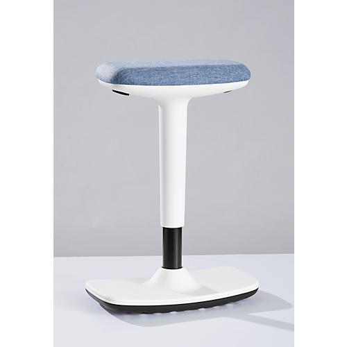 Steh-/ Sitzhocker Nowy Styl Timmi, Polyurethanschaum-Polster, Anti-Rutsch, Höhenverstellung, H 515-745 mm, weiß/blau meliert
