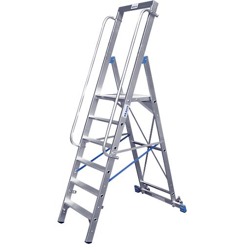 Stufenstehleiter, mit großer Plattform, Aluminium, mit 4 Stufe