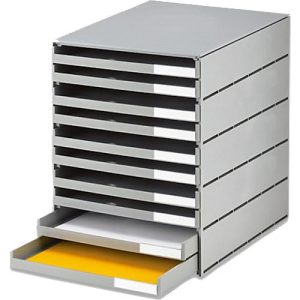 styro® Schubladenbox Styroval Pro, 10 Schubladen, offen, DIN C4, Polystyrol, öko-grau styro® Schubladenbox Styroval Pro, 10 Schubladen, offen, DIN C4, Polystyrol, öko-grau