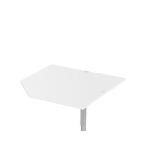 Systemwinkelplatte CAD ERGO-T 2.0, mit Stützfuß, B 1200 x T 1200/800 x H 718-898 mm, weiß/weißaluminium Systemwinkelplatte CAD ERGO-T 2.0, mit Stützfuß, B 1200 x T 1200/800 x H 718-898 mm, weiß/weißaluminium