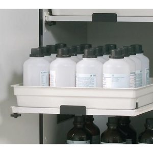 Tablarauszug Abz für asecos Säuren- und Laugenschränke der SL-Serie, FP-Platte/Polypropylen, grau, B 480 x T 515 x H 80 mm, 11 l, bis 25 kg Tablarauszug Abz für asecos Säuren- und Laugenschränke der SL-Serie, FP-Platte/Polypropylen, grau, B 480 x T 515 x H 80 mm, 11 l, bis 25 kg