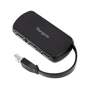 Targus USB-Hub ACH114EU, 4-Port USB 2.0, bus-powered, Datenrate 480 MB/s, kompakt, schwarz Targus USB-Hub ACH114EU, 4-Port USB 2.0, bus-powered, Datenrate 480 MB/s, kompakt, schwarz