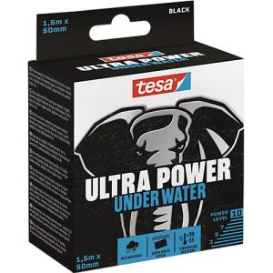 tesa® Montageband Ultra Power Under Water, robust, wasserfest, temperatur-/wetter-/UV-beständig, 1 Rolle mit L 1,5 m x B 50 mm, schwarz tesa® Montageband Ultra Power Under Water, robust, wasserfest, temperatur-/wetter-/UV-beständig, 1 Rolle mit L 1,5 m x B 50 mm, schwarz