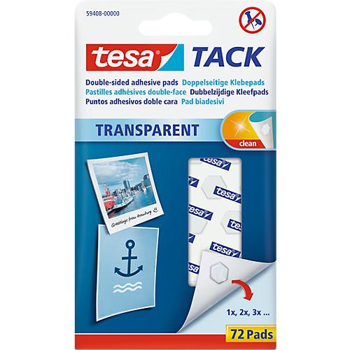 tesa Tack® Klebepads, transparent, doppelseitig klebend, 72 Stck.