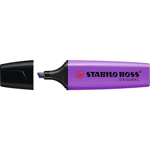 Textmarker STABILO® BOSS Original, Keilspitze, lichtbeständig, schnell trocknend, lavendel, 10 Stück