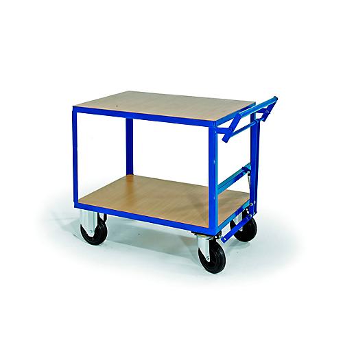 Tischwagen, 2 Ladeflächen, Totmannbremse, Tragkraft 500 kg, 1000 x 700 mm