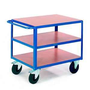 Tischwagen, 3 Ladeflächen, 1200 x 800 mm, Tragkraft 500 kg, für Produktion und Werkstatt Tischwagen, 3 Ladeflächen, 1200 x 800 mm, Tragkraft 500 kg, für Produktion und Werkstatt