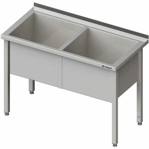 Topfspültisch TS05 1200x600x850mm, 2 Becken, Aufkantung Topfspültisch TS05 1200x600x850mm, 2 Becken, Aufkantung