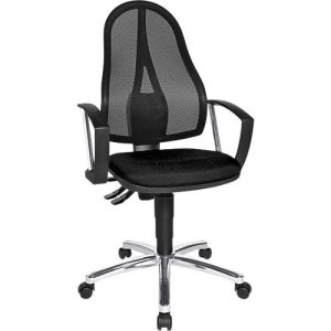 Topstar Bürostuhl Point Net, Permanentkontakt, m. Armlehnen, verstellbarer Netzrücken, schwarz Topstar Bürostuhl Point Net, Permanentkontakt, m. Armlehnen, verstellbarer Netzrücken, schwarz
