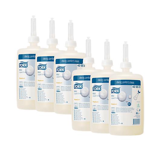 Tork® Premium Flüssigseife 420501, Allzweckseife, feuchtigkeitsspendend, schonend zur Haut, 6 Flaschen á 1000 ml