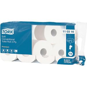 Tork® Toilettenpapier 110316, 3-lagig, weich, Premium Qualität, 72 Rollen á 250 Blatt, weiß Tork® Toilettenpapier 110316, 3-lagig, weich, Premium Qualität, 72 Rollen á 250 Blatt, weiß