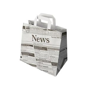 Tragetaschen Papstar Newsprint, bis 5 kg, mit Tragegriff, L 250 x B 260 x H 170 mm, Kraftpapier, grau-schwarz, 50 Stück Tragetaschen Papstar Newsprint, bis 5 kg, mit Tragegriff, L 250 x B 260 x H 170 mm, Kraftpapier, grau-schwarz, 50 Stück