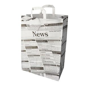 Tragetaschen Papstar Newsprint, bis 5 kg, mit Tragegriff, L 440 x B 320 x H 170 mm, Kraftpapier, grau-schwarz, 50 Stück Tragetaschen Papstar Newsprint, bis 5 kg, mit Tragegriff, L 440 x B 320 x H 170 mm, Kraftpapier, grau-schwarz, 50 Stück