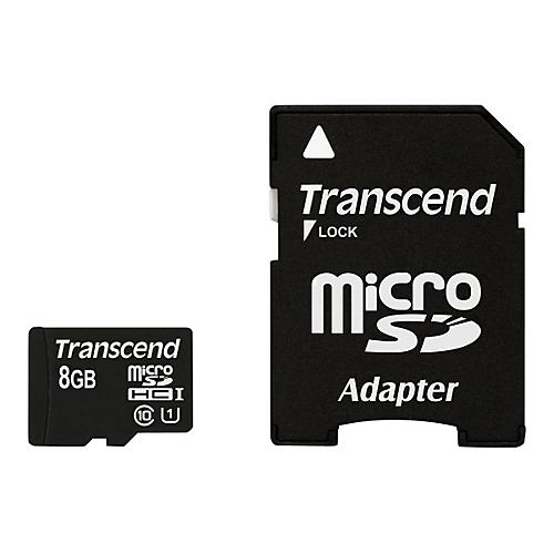Transcend Premium - Flash-Speicherkarte (microSDHC/SD-Adapter inbegriffen) - 8 GB - UHS Class 1 / Class10 - 300x - microSDHC UHS-I