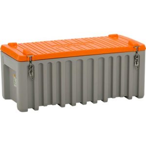 Transport- und Pritschenbox CEMO CEMbox 250, Polyethylen, 250 l, L 1200 x B 600 x H 540 mm, stapelbar, grau/orange Transport- und Pritschenbox CEMO CEMbox 250, Polyethylen, 250 l, L 1200 x B 600 x H 540 mm, stapelbar, grau/orange