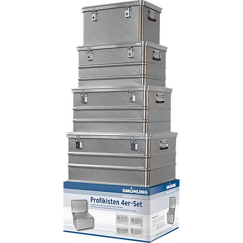 Transportbehälter SET, Aluminium, 4 teilig