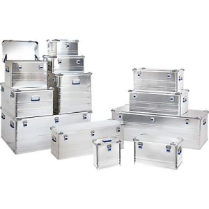 Transportbox Alutec INDUSTRY 73, Aluminium, 73 l, L 580 x B 385 x H 410 mm, mit Stapelecken, stabiler Deckel Transportbox Alutec INDUSTRY 73, Aluminium, 73 l, L 580 x B 385 x H 410 mm, mit Stapelecken, stabiler Deckel