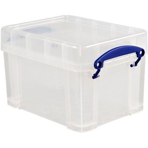Transportbox Really Useful Box, Volumen 3 l, L 240 x B 180 x H 160 mm, stapelbar, mit Deckel & Klappgriffen, Recycling-PP, transparent Transportbox Really Useful Box, Volumen 3 l, L 240 x B 180 x H 160 mm, stapelbar, mit Deckel & Klappgriffen, Recycling-PP, transparent
