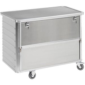 Transportwagen, Volumen 650 L, 2 absenkbare Längswände, mit Deckel Transportwagen, Volumen 650 L, 2 absenkbare Längswände, mit Deckel