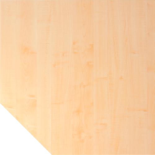 Trapezplatte Breno, Verbindungsplatte für Schreibtische Breno, mit Stützfuß, L 1200 x B 1200 mm, Spanplatte, Ahorn/Silber