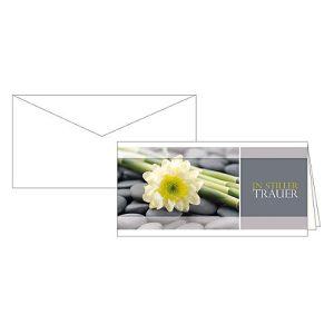 Trauerkarte In stiller Trauer, Motiv Blumen, 10er-Set Trauerkarte In stiller Trauer, Motiv Blumen, 10er-Set