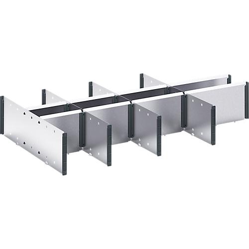 Trennwände Bott verso, Fronthöhe Schub 175 mm, B 1050 x T 550 x H 127 mm, Stahlblech, Grau