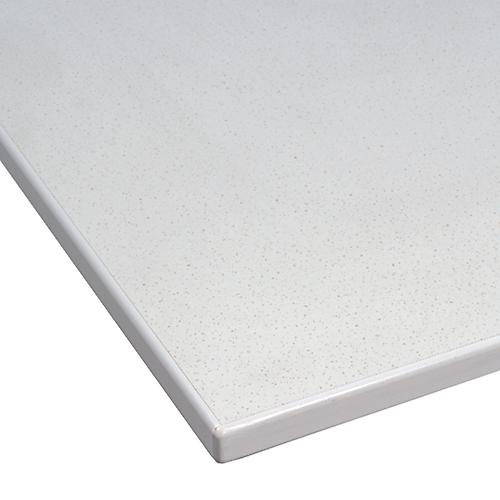 Treston LPL-Tischplatte QuatreX, melaminharzbeschichtet, Kantenschutz, B 1230 x T 750 x H 25 mm, lichtgrau RAL 7035