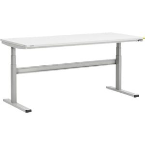 Treston TED Arbeitstisch M1500, B 1800 x T 800 mm, elektrisch höhenverstellbar, T-Fuß, lichtgrau RAL 7035 Treston TED Arbeitstisch M1500, B 1800 x T 800 mm, elektrisch höhenverstellbar, T-Fuß, lichtgrau RAL 7035
